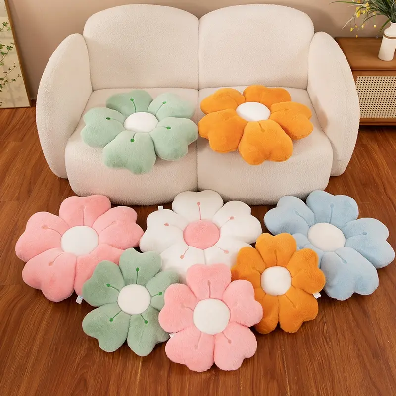 Soft Daisy Plush Pillow, Comfortable Floral Decorative Cushion, Soft Padded Cushion, Puffy Petal Design, Suitable for Bed and Sofa, Dorm Room Accent, Fluffy Stuffed Cushion, Soft Cushions, Couch Cushion
