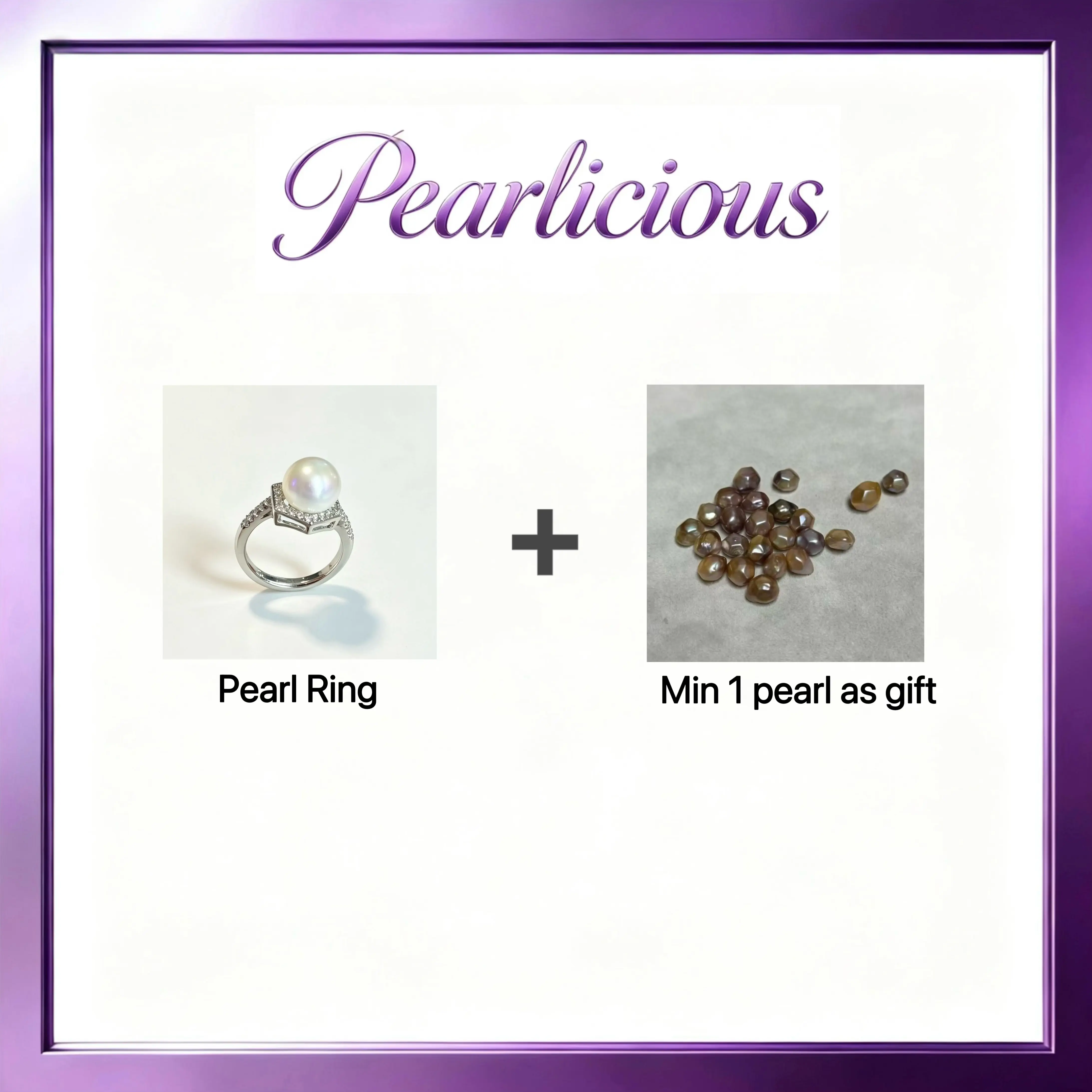 Pearl ring with Freshwater Diamond Pearl Gift (1 Pearl)[live opening] / Freshwater Pearl ring Random Pearl Color In Jewelery