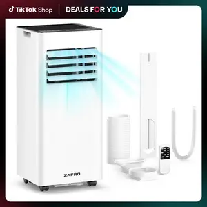ZAFRO【DealsForYouDays】 8K/10K Portable Air Conditioners, 4 Modes Portable AC Unit with Fast Cooling/Energy Saving/Remote Control/24Hrs Timer for Bedroom/Dorms/Indoor Rooms, White
