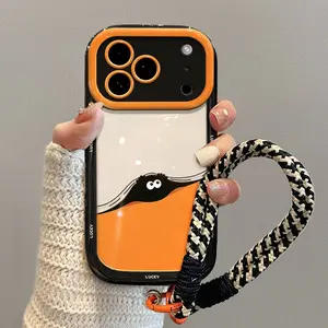 Unique Cat Ball iPhone 17 Pro Case with Lanyard, Anti-Collision Design for Apple 17 Air & 17 Pro Max, Stylish Mobile Protection