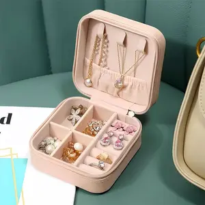 Mini Portable Jewelry Storage Box, Zipper Closure, Multifunctional Organizer for Earrings Necklaces Rings Lipstick, 1pc