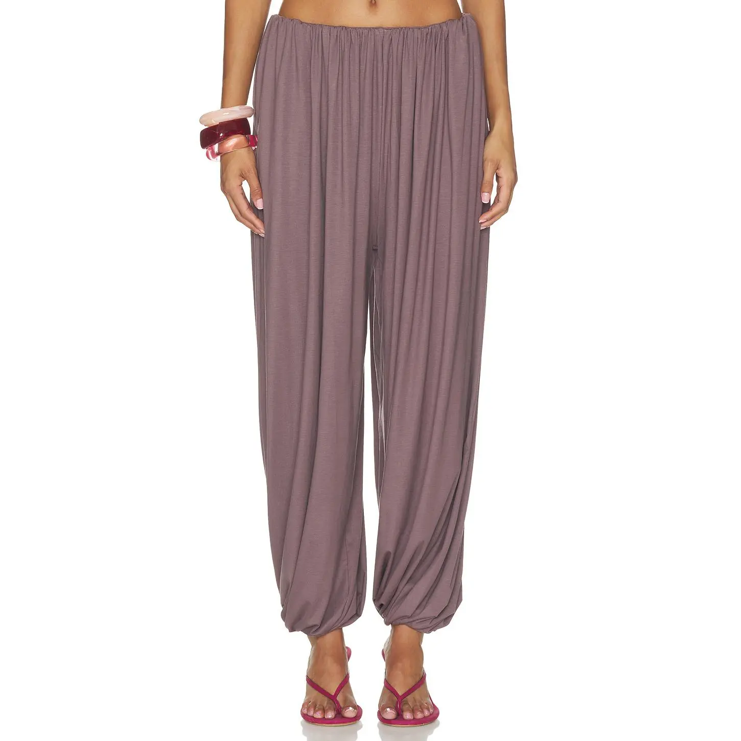 Line & Dot Diane Draped Knit Pants in Mauve