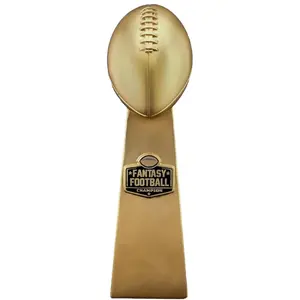 Fantasy Football Trophy - Electroplated Gold Football Trophy Replica for League Champion, Durable Fantasy Trophy for First Place, Fantasy Football Trophies Display Award - Available in 2 Sizes