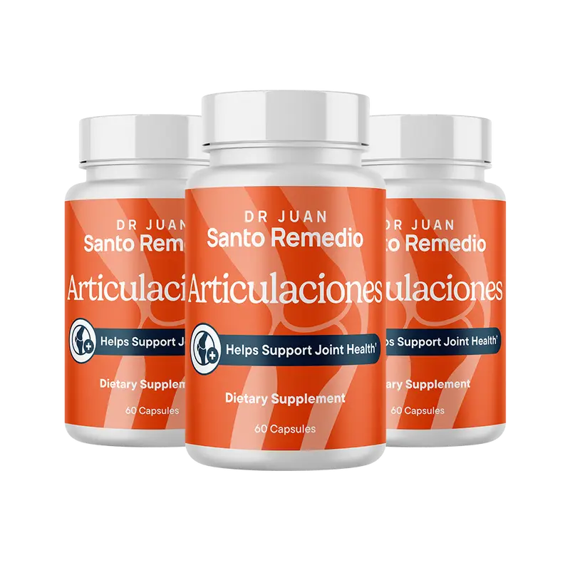 Santo Remedio Articulaciones, Promotes Joint Comfort and Function, Contains Clinically Proven Ingredients, TamaFlex, 30 servings Healthcare Supplement Dietary (3 botellas)