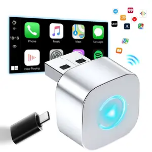 2025 New Model 2-in-1 Wireless CarPlay Adapter for Apple/Android, Plug & Play CarPlay Dongle, 2.4/5GHz WiFi, Fast Connection, No Latency, Hands-Free Call Wireless Adapter