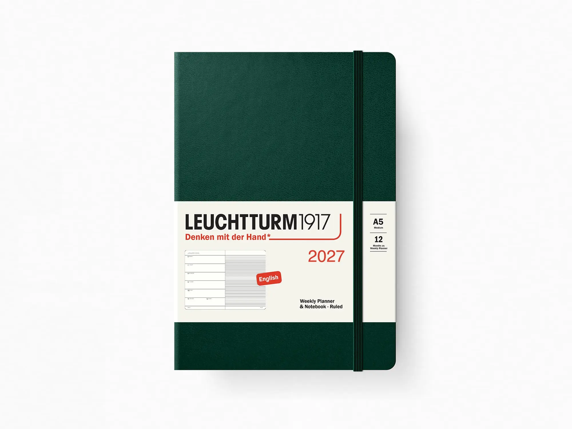 2027 Leuchtturm 1917 Weekly Planner & Notebook - FOREST GREEN