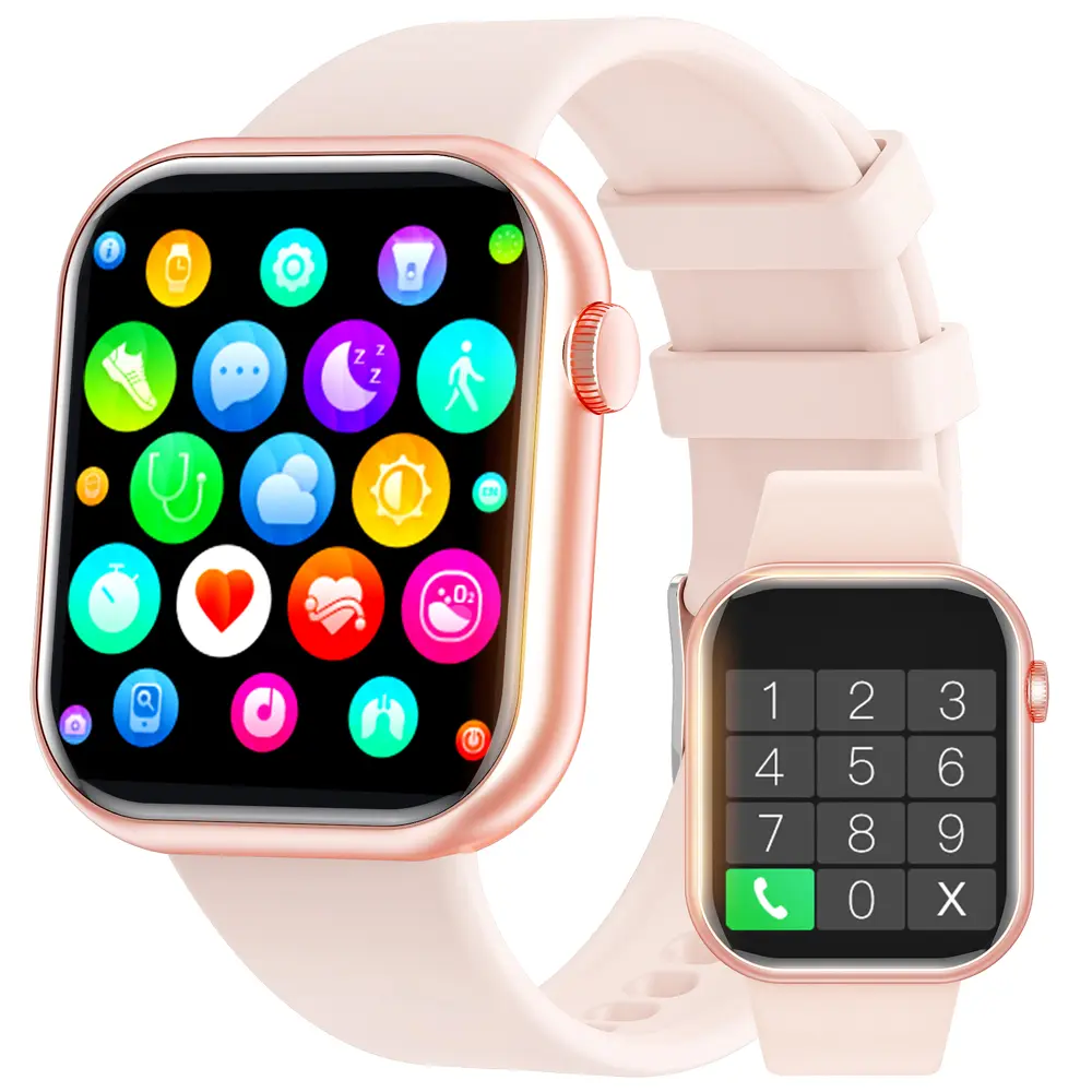 Unisex Fashionable Silicone Calling Smartwatch - Wearable Bluetooth Device with Fitness Tracking, Waterproof Design, Sound Amplification, Voice Assistant, Android Compatibility, Clock Display & Multi-Function Features