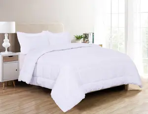 Mocassi Solid Down-Alternative Comforter with Ultra-Plush Double-Filled Fluffy Insert, Hotel Premier Warmth