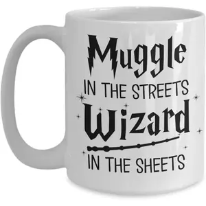 Muggle In The Streets Wizard In The Sheets Mug Fun Magician Nerd Geek Mug 11 Or 15 Ounce White Ceramic Birthday Coffee Cup