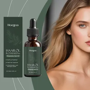 HOEGOA Rosemary Castor Hair Oil with Hair Strengthening Serum - Refreshing, Non-Greasy Formula for Smooth Locks, Scalp Care, Daily Use & Gentle Scalp Massage