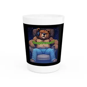 SleepyStreamer Shot Glass — Bear Gamer Logo Nighttime Shooter Glass