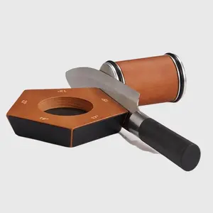 Knife sharpener Kit, rolling knife sharpener with diamond and ceramic discs, Rolling Knife Sharpener with 2 Diamond Disc, Professional Rolling Knife Sharpener Kit with 5 Magnetic Angle Offer 12/15/18/20/22° for Kitchen Knives