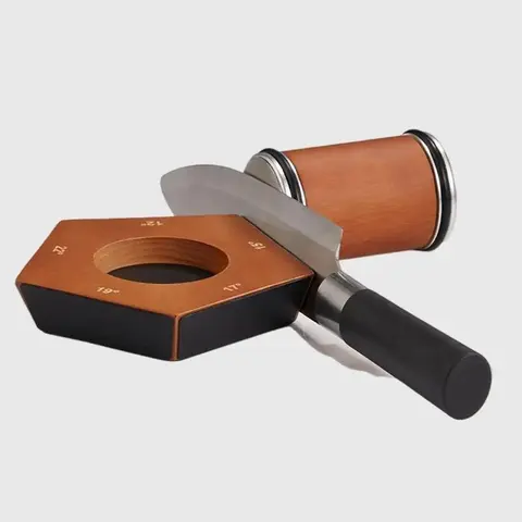 Professional Rolling Knife Sharpener Kit with 2 Diamond & Ceramic Discs, 5 Angles Magnetic (12/15/18/20/22°), with Magnets for Kitchen Knives