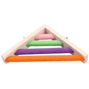 Bird Corner Perch Stand Wood Shelf for Cage Parrot Parakeet Exercise Toys