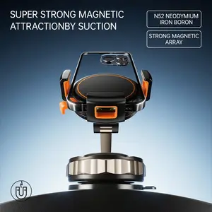 Magnetic Car Phone Holder Stand, Adjustable Car Phone Mount for Magsafe with Suction Cup & Swivel Lock, Foldable Phone Holders for Your Car, Cell Phone Car Mount for iPhone & Android