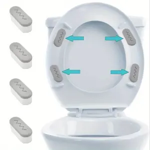 4pcs Toilet Seat Bumper, Bidet Seat Bumpers with Strong Buffer & Adhesive Function, Secure and Comfortable Toilet Bumper