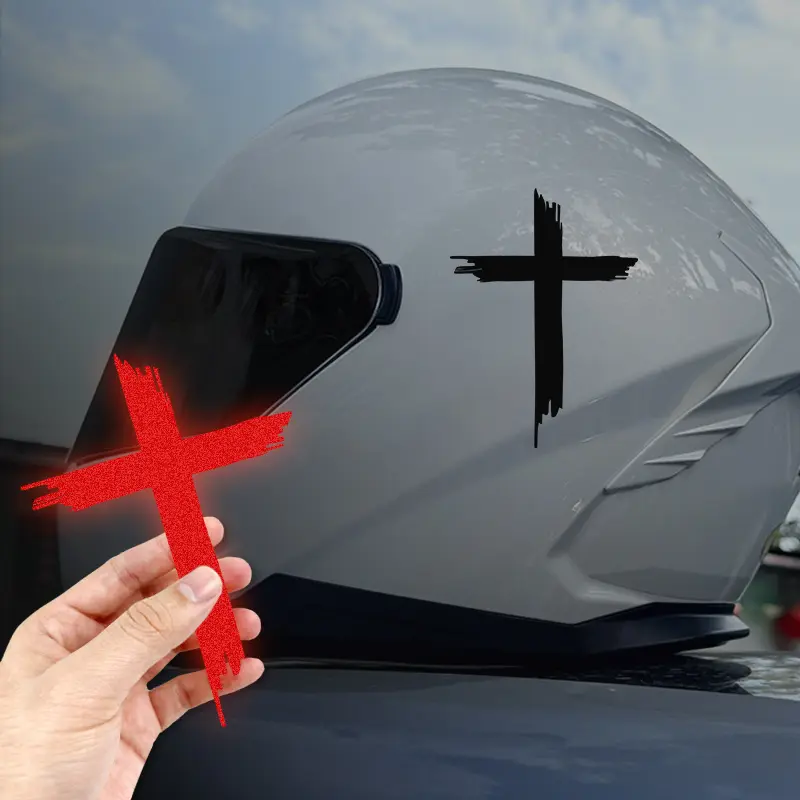 1PC Cross Motorcycle Decal, Classic Style, Waterproof and Fade-Resistant Vintage Graphic Decal, Suitable for Motorcycle Tanks, Bodies, Helmets, and Car Windows, Perfect Easter Gift, Motorcycle Stickers, Motorcycle Decoration