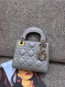 Pre-owned Dior Quilted lambskin leather Shoulder Bags Mini Lady Bag（39958598）