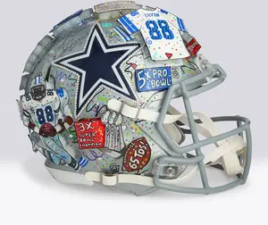 Michael Irvin Dallas Cowboys Autographed Riddell Speed Authentic Helmet - Art by Charles Fazzino - WN55916653 - Fanatics Authentic Certified