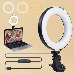 Video Conference Lighting Kit, Monitor Clip-On Ring Light for Remote Work, Distance Learning, Zoom Calls, Self-Broadcasting and Live Streaming, Computer Laptop Video Conference Ring Light stick tripod selfie control switch button