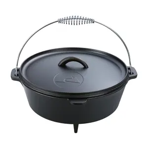 Ozark Trail 5-Quart Pre-Seasoned Nonstick Cast Iron Dutch Oven with Spiral Bail Handle