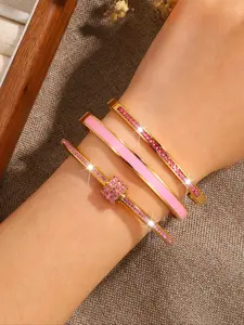 Elegant Rhinestone Decorated Bangle Bracelet, Stackable Bracelet, Fashionable Jewelry for Women & Girls, Trendy All-match & Exquisite Jewelry for Birthday Gift