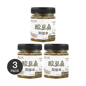 3 Packs SANZHIQING Pickled Sour Beans - Spicy & Tangy Hunan Side Dish (280g/Pack) - Perfect Appetizer & Snack