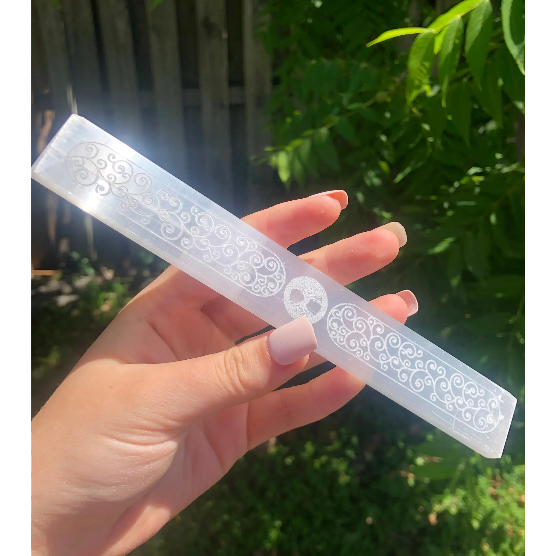 Tree Of Life Selenite Wand Crystal, Literature & Art Themed Metaphysical Tool for Literary Enthusiasts