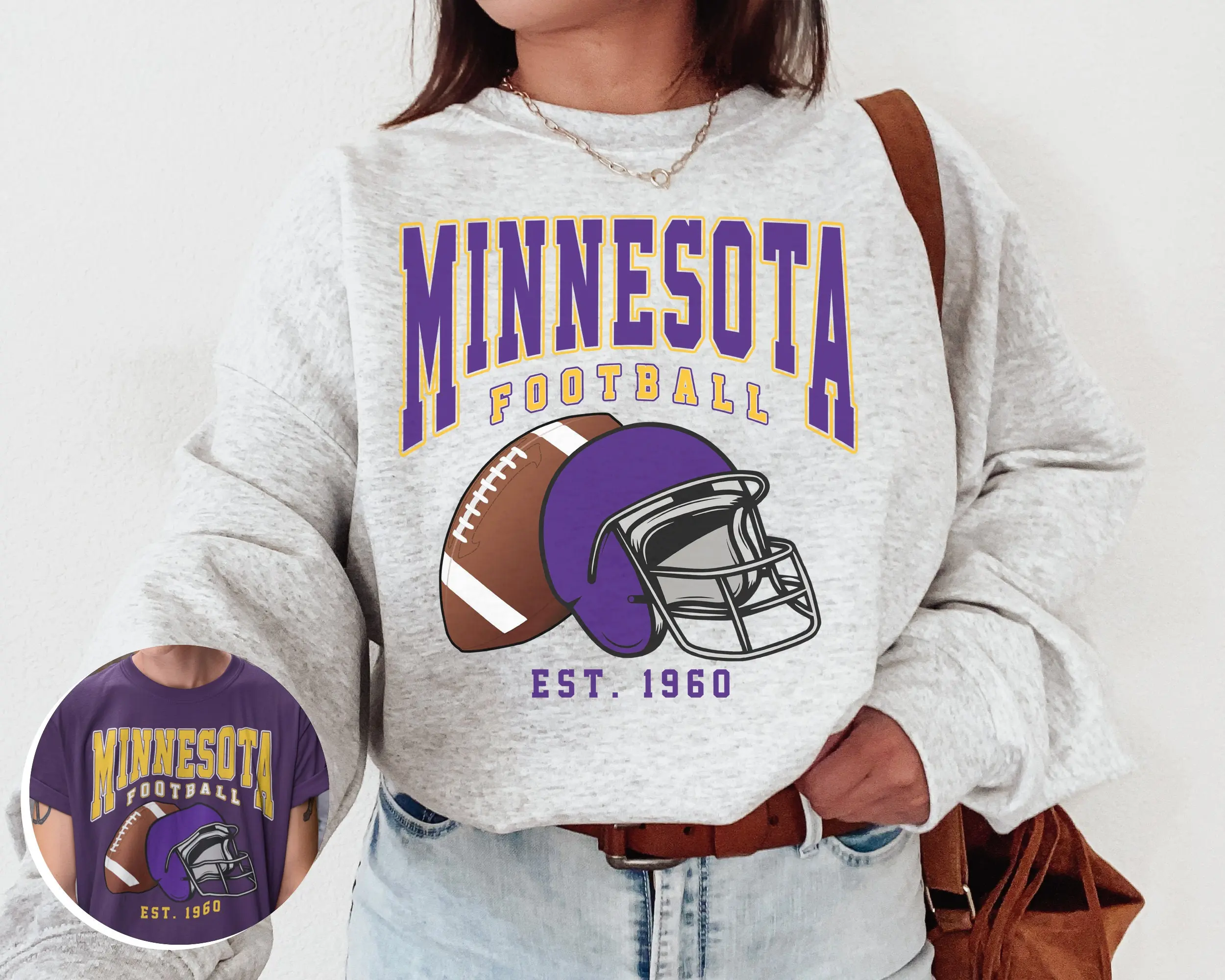 Vintage Minnesota Football Sweatshirt  T-Shirt The Vikes Sweatshirt Vintage Minnesota Crewneck Viking Sweatshirt Minnesota Fan Gift