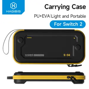 Hagibis Carrying Case for Nintendo Switch 2 PU Leather Bag Portable Travel Pouch Case with10 Game Cartridges for NS Accessories
