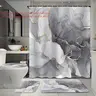 1pc/4pcs, bathroom curtains shower, bathroom set, shower curtains, Decorative Shower Curtain, Aesthetic Shower Curtain, bathroom decor, bathroom rug, bathroom mat, gray marble pattern, modern luxury theme decoration, with 12 hooks, Restroom