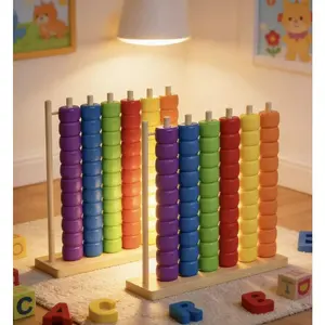 Valentine’s Day Gift, Colorful Wooden Color Matching Game, Two Large Sets, Fun Family Party Game, Birthday Present