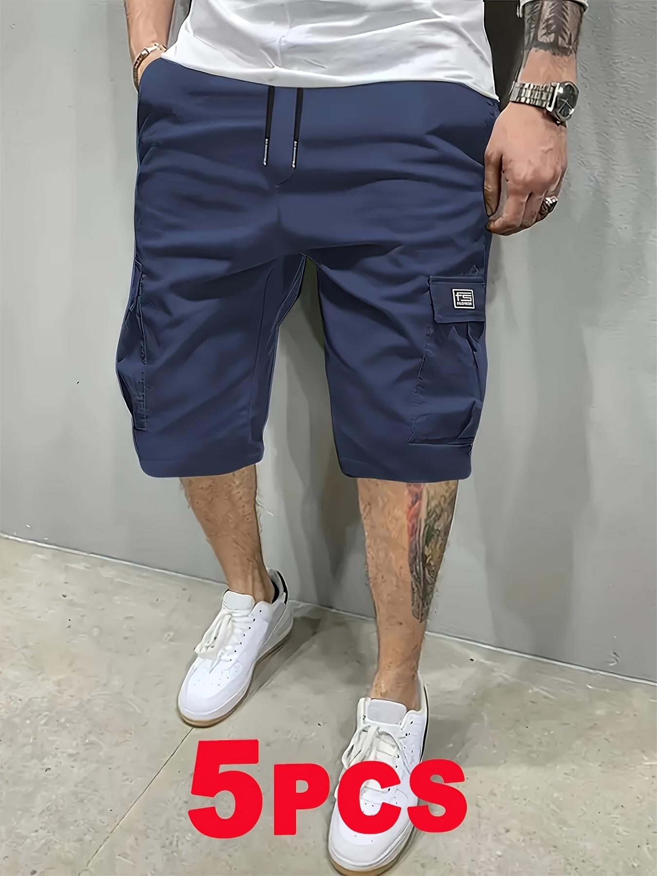 Men’s 5-Pack Cargo Shorts, Summer Trendy Casual Shorts, Multi-Pocket Design, Durable Fabric, Anti-Pilling, Wear-Resistant, Tear-Resistant, Comfortable and Breathable, Stylish and Versatile, Suitable for Outdoor Leisure