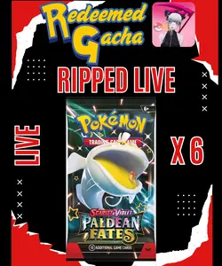 6x Pokémon TCG Paldean Fates Booster Packs - Ripped LIVE