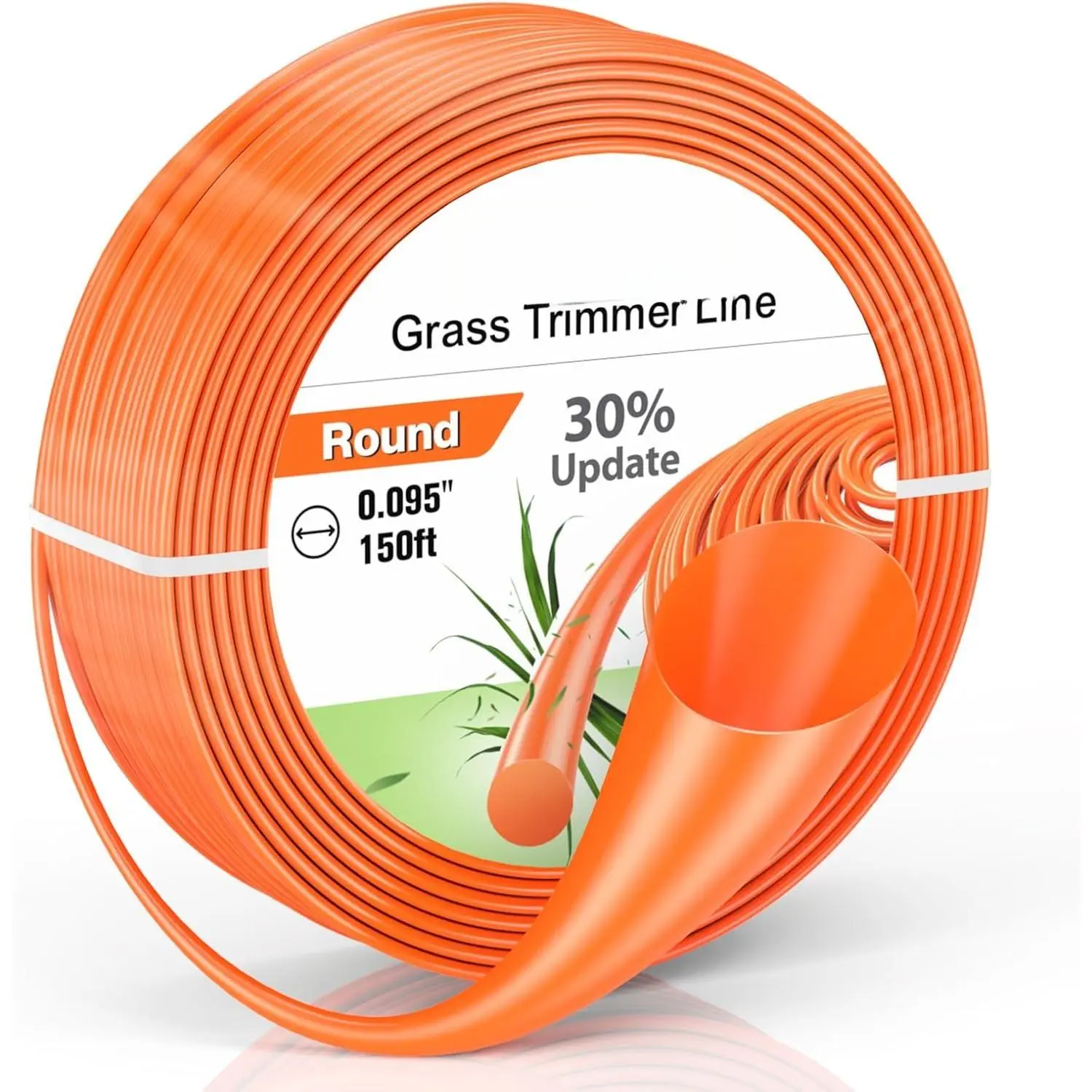 String Trimmer Line .095", 150  Weed Eater String, Round Trimmer Line for Universal Replacement, Orange  Nylon String Trimmer Line for Medium& Heavy Grass&Weeds (2.4mm, 45m)