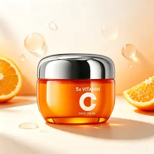 Korean 5X Vitamin C Face Cream for Skin Repair, Hydrating Daily Moisturizer for Fine Lines, Wrinkles, and Uneven Tone, Gentle for All Skin Types