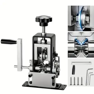 Mini Manual Crimping Tool, Professional Stripping Pliers, Portable with Durable Steel Frame and Sharp Carbide Wheel, Hand Tools