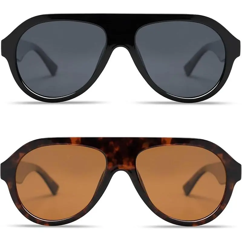 2pcs -Black+brown Tortoise/Brown