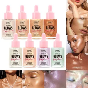 USHAS Sparkling Glows Body & Face Oil – All-over Shimmer Glow,ruelty-Free Vegan, Alcohol-Free, Glitter Finish