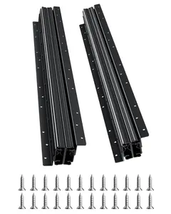 VEVOR Undermount Drawer Slides, 24 inch, Full Extension Ball Bearing Under Stair Cabinet Rails, 260 LB Load Capacity Heavy Duty Bottom Stair Cabinet Glides Track Runners,for DIY Replacement, Black