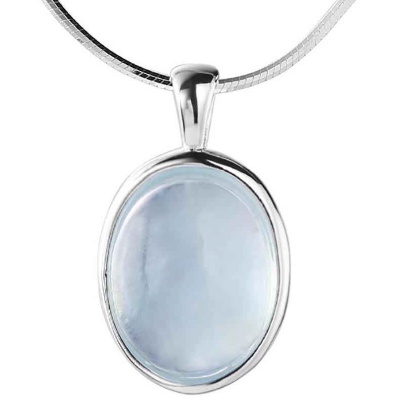 Sterling Silver Aquamarine and Moonstone Necklace for Women - Elegant and Meaningful Jewelry