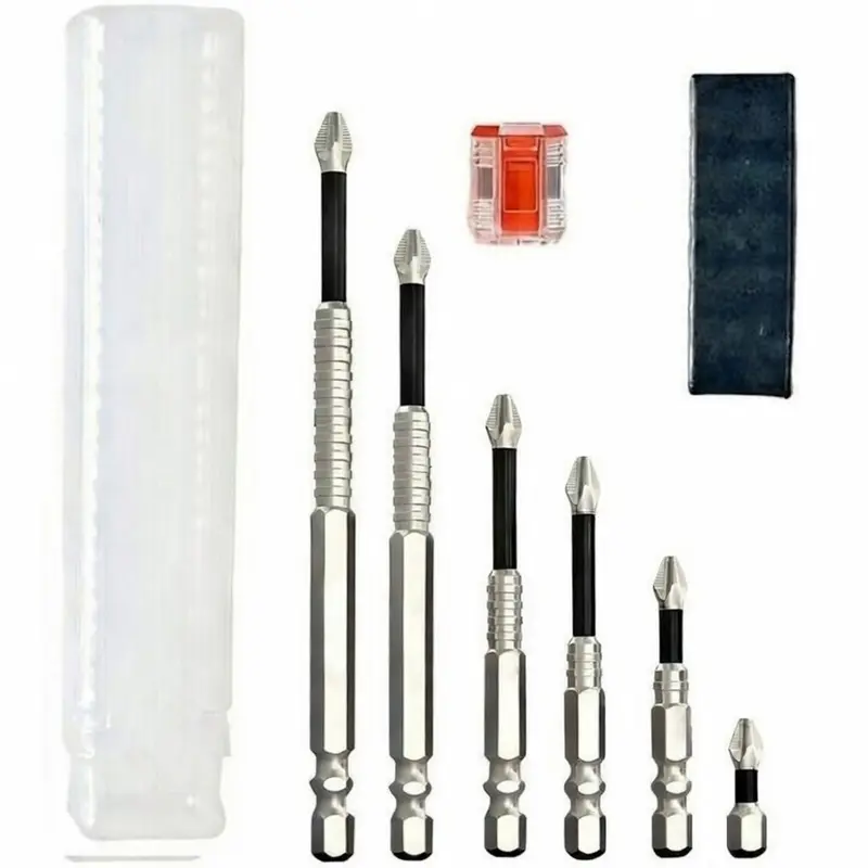 6-Piece High Magnetic Screwdriver Drill Bit Set – Super Magnetic Anti-Slip Kit, S2 Alloy Steel, 1/4 Inch Hex Shank