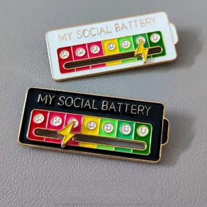 2PCS Social  Pins, My Social Pin, 7 Moods to Choose from Can Include All Your Moods