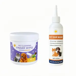 BellePaws Pet Finger Cleaning Wipes 60pcs | Chamomile, Honey & Aloe | Gentle Multi-purpose Wipes for Ears, Teeth & Paws | Deodorize & Moisturize