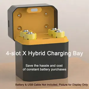 4-Slot Aa Battery Charger Compatible with Lithium-Ion & Nimh Batteries, Includes Adapter for Aaa Batteries, Ideal Gift Solution