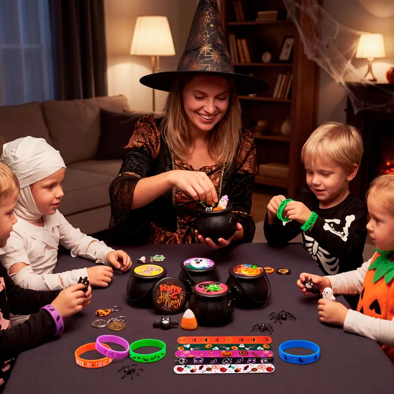 144 Pcs Halloween Toy Gifts for Kids, 24 Packs Prefilled Mini Pumpkin Buckets for Kids Halloween Party Favors Trick or Treat 144Pcs Witch's Jar (24 Packs) 144 Pcs Halloween Toy Gifts for Kids, 24 Packs Prefilled Mini Pumpkin Buckets for Kids Halloween Party Favors Trick or Treat 144Pcs Witch's Jar (24 Packs)