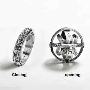 New Fashion Astronomical Ball Rings For Women Men Creative Complex Rotating Cosmic Finger Ring Jewelry