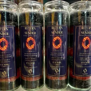 4 Lunas Botanica Return to Sender Prepared Candle - 7 Day Glass Ritual for Spiritual Reversal Protection & Energy Cleansing - Decor