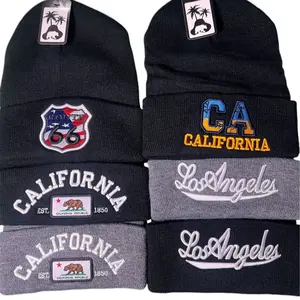 CUFFED EMBROIDERED BEANIE, MULTIPLE COLORS AND DIFFERENT DESIGNS KNIT BEANIES TO KEEP YOU WARM .