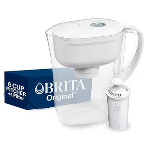 Metro Water Filter Pitcher with SmartLight Filter Change Indicator, BPA-Free, Replaces 1,800 Plastic Water Bottles a Year, 6-Cup Capacity, White